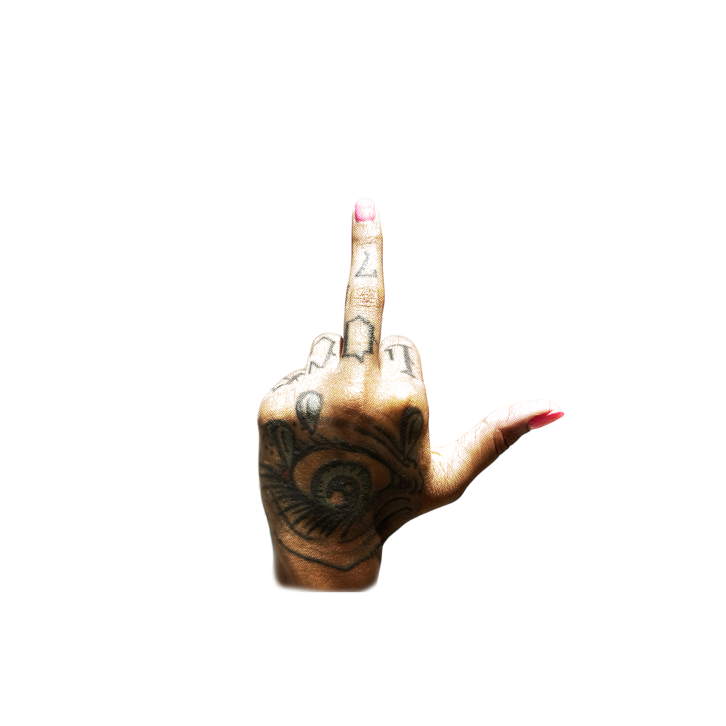 MIDDLE FINGER CUTOFF TEE - WHITE