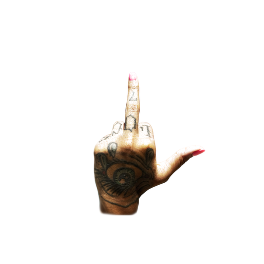 MIDDLE FINGER CUTOFF TEE - WHITE